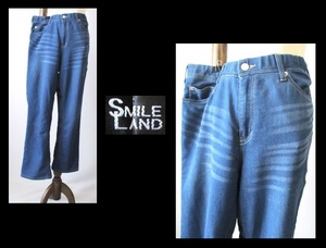 [004-2]SMILELAND Smile Land * manner pass mesh Denim strut pants / large size 88-107