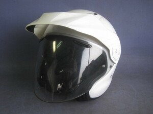 【ジャンク品】Arai アライ ヘルメット CTZ オンロード ジェットヘルメット シールド オートバイ 白バイ Lサイズ 59～60㎝