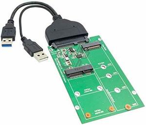 mSATA NGFF B/M-key SSD用。 Cablecc USB 3.0&nbsp;to SATA 22ピン2.5ハード