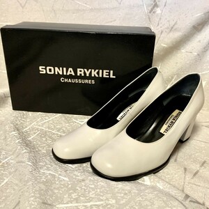  прекрасный товар [ Sonia Rykiel /SONIA RYKIEL] высокий каблук 22.5cm белый свадьба обувь коричневый n ключ каблук CHAUSSURES белый / "теплый" белый 