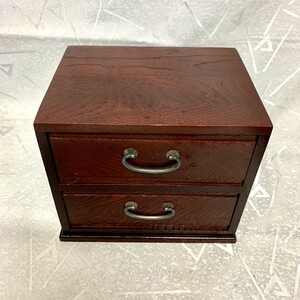 【WOODWEAR KS】小箪笥 小引き出し 2段 書類箱 卓上 収納箱 小物入れ アクセサリーケース 木工芸 和箪笥