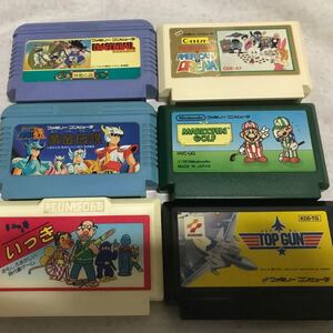 ファミコン■ドラゴンボール、トップガン、アメリカンドリーム、マリオオープンゴルフ、いっき、聖闘士星矢の6本セット■