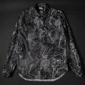 black market COMME des GARCONS ウルフズヘッド スパイダー スカル シャツ ブラックマーケット 21AW Spiderweb Scull Shirt WOLF'S HEAD