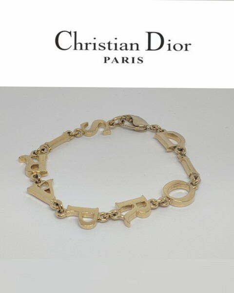 レア品　Dior　ディオール　ロゴ　チェーン　ブレスレット　バングル