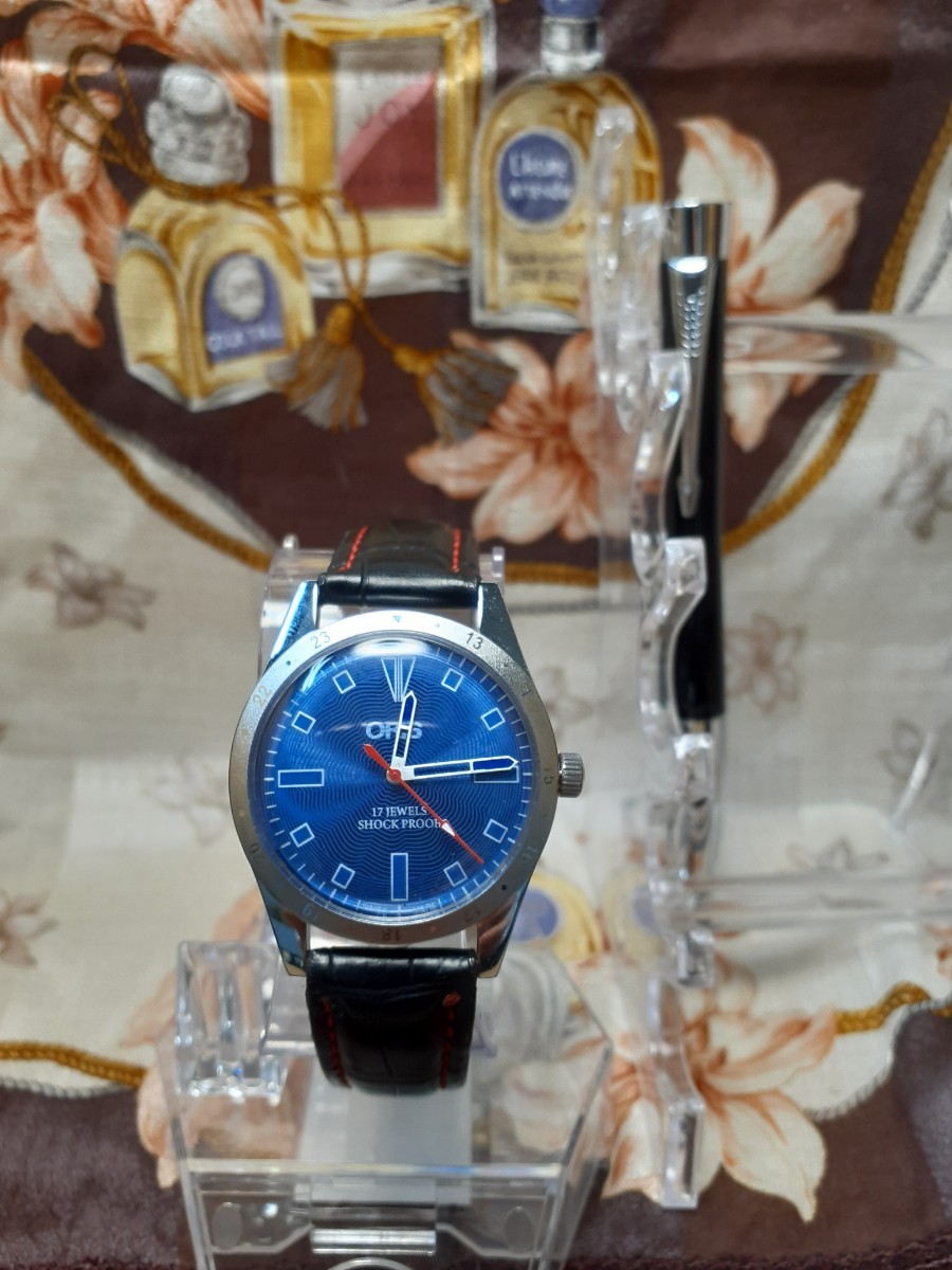 ブルー系限定版デットストック時計新品同様70年代！スイスの名門【ORIS】17石手巻きウォッチ 腕時計(アナログ)  時計ブルー系￥10,971-mettaresidence.com