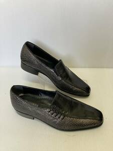 ●貴重なレア革靴！紳士マドラス　LUTECIA 　LU886　ブラック　24.5cm　日本製　蛇柄が個性的　すっきりデザインで足元を演出！