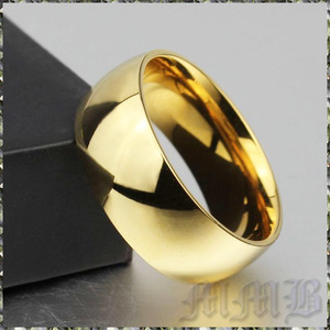 [RING] 22K Gold Filled 316L High Polish イエロー ゴールド ハイポリッシュ 平甲丸 8mm ワイド リング 14号 (5g) 【送料無料】