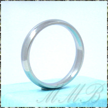 [RING] Platinum Color High Polished Stainless プラチナ カラー ハイ ポリッシュ ステンレス 平甲丸 4mm リング 19号 (3g)【送料無料】_画像2