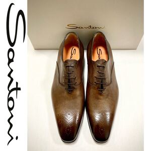 新品未使用 SANTONI サントーニ 最高級ライン16.8万円 メダリオン ビジネスシューズ イタリア製 正規店購入 ベルルッティ ジョンロブ