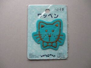 80s サンリオ キャラクター ワッペン/キャラねこ猫ネコ刺繍パッチ裁縫OLDアップリケSANRIO入園ハンドメイド昭和レトロ S54