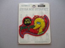 90s セサミストリートBIG BIRDビッグバードSESAME STREET 刺繍ワッペン/テレビ教育番組NHKアメリカ手芸NYマペット当時物キャラクター入園S2_画像1