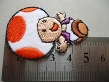 90s スーパーマリオブラザーズ『キノピオ』刺繍ワッペン/Cファミコン当時物ニンテンドー任天堂NintendoゲームSuper Marioアップリケ S59_画像7