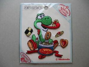 90s ヨッシーのクッキー刺繍ワッペン/ファミコンAマリオ当時物ワッペン任天堂パズルNintendoゲームSuper Mario Worldアップリケ S60