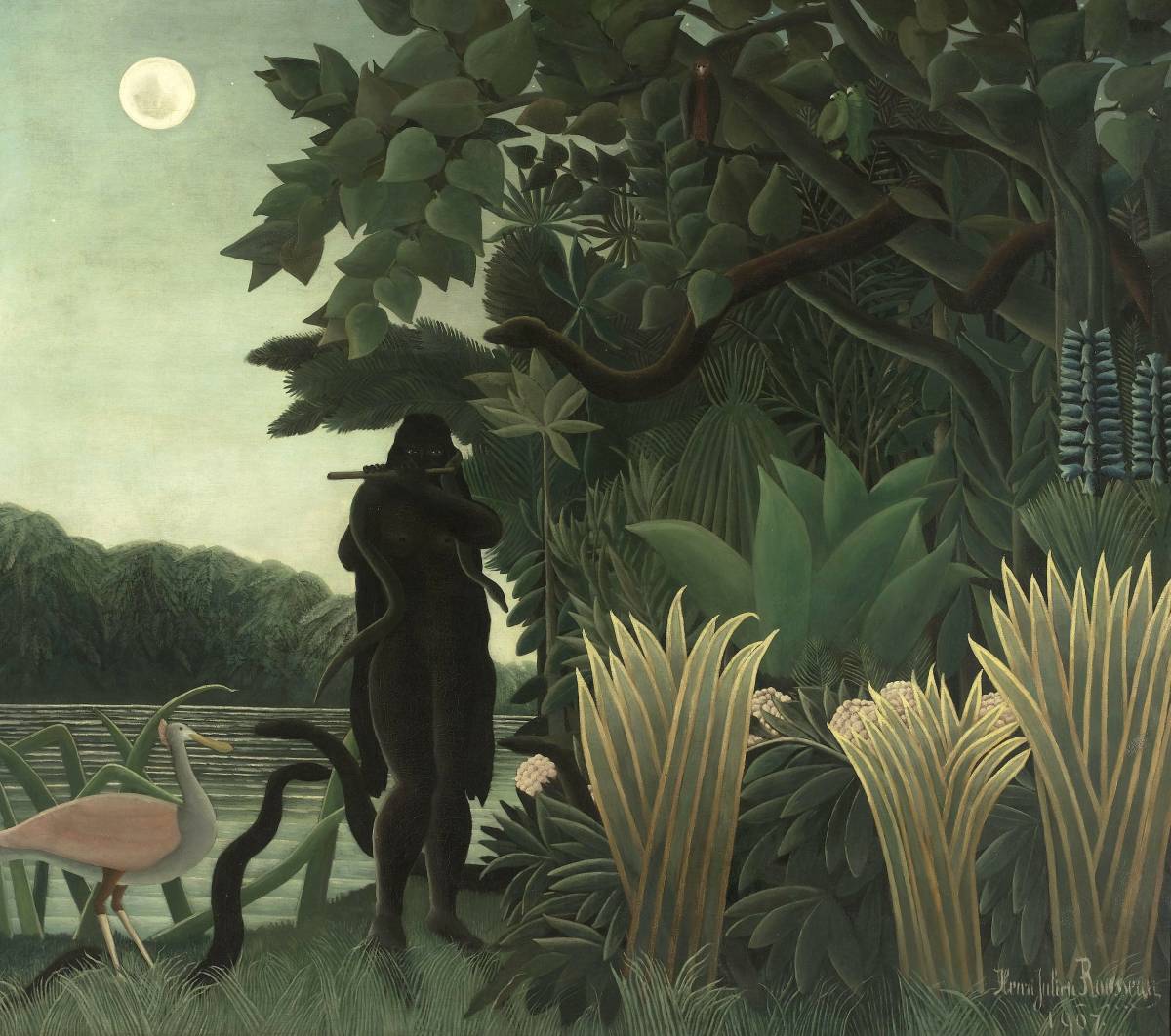 New Rousseau's The Snake Charmer high-quality print using special techniques, wooden frame, photocatalytic coating, special price 1980 yen (shipping included) Buy it now, Artwork, Painting, others