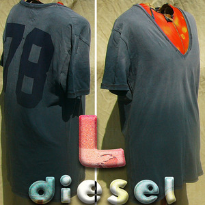 即決◆DIESEL◆百から二四引いてcs◆L◆古着