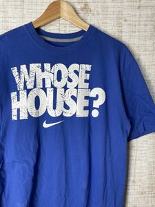 ☆ビッグサイズ US古着 NIKE ナイキ プリント Tシャツ ブルー青【XL】コットン　　　　　◆3474◆