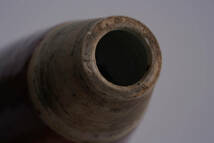 中国古玩　古美術　清時代　青苔斑桃花観音瓶　在銘　唐物　高さ15.3ｃｍ径4.7ｃｍ_画像8