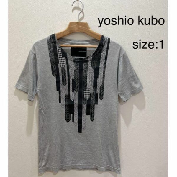 【珍品】 ヨシオクボ yoshio kubo Tシャツ グレー 1 メンズ デザインTシャツ トップス