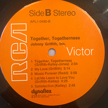 ■1974年 US盤 オリジナル Johnny Griffith, Inc. / Together, Togetherness 12”LP APL1-0490 RCA Victor_画像4