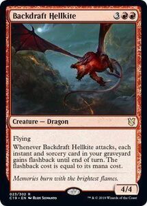 え赤 逆噴射のヘルカイト 1枚（4枚在庫s 英 良品 C19）/Backdraft Hellkite（MTG /統率者(2019年版)/Commander 2019/）