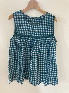  beautiful goods tunic no sleeve One-piece M lady's maternity - also green check pattern .. birth preparation production front postpartum maternity - cleaning settled 