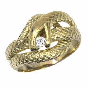 スネイク リング YG イエローゴールド 9号 指輪 #9 750 K18 ダイヤモンド Sランク 新品 仕上げ済み