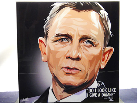 [Nouveau n° 38] Panneau Pop Art James Bond 007 Daniel Craig, Ouvrages d'art, Peinture, Portraits