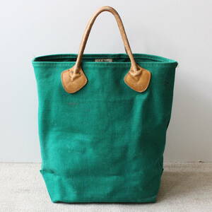 Редкий 1980 -е годы L.L.Bean Vintage Plain Green Canvas Tote Bag American Tool Leather Boat и Tote Workcraft Green