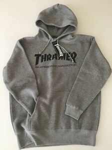 THRASHER(スラッシャー)TH8501 MAG LOGO HOODIE(フーディー)スウェットパーカー/グレー/XLサイズ