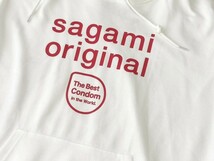 【新品 アウトレット品】コンドーム サガミオリジナル パーカー 長袖【M】白◆SAGAMI 相模ゴム Sagami Original 避妊 トップス 男性用_画像2