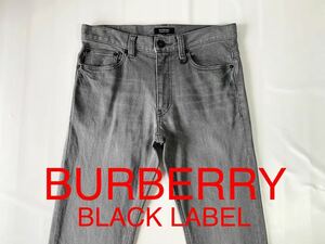 美品 BURBERRY BLACKLABEL 美シルエット ストレッチデニムパンツ バーバリー ブラックレーベル Gパン 伸縮性抜群 極上色落ち 70 ボトムス