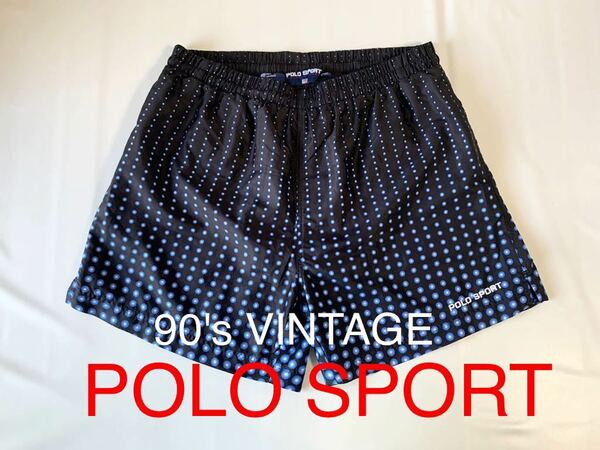 希少! 90's VINTAGE POLO SPORT ポロスポーツ グラデーション ドット柄 ショーツ 短パン スイムショーツ 海パン 90年代 ビンテージ ラルフ