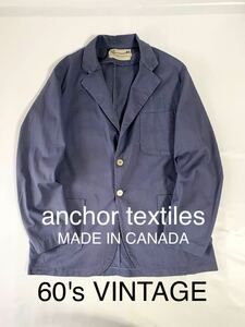 60's anchor textiles VINTAGE ワークジャケット アンカーテキスタイル カナダ製 L ヴィンテージ ワークジャケット コットンツイル 60年代