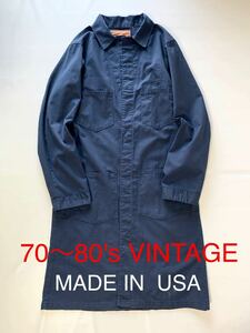 状態良好 70〜80's VINTAGE ワークジャケット ショップコート USA製 38 コットン ヴィンテージ カバーオール コート アメリカ製