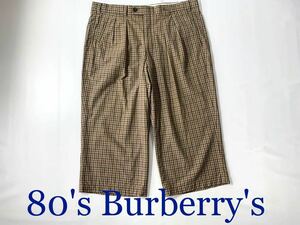 80's Burberry's VINTAGE BURBERRY в клетку укороченные брюки длина проверка брюки 80 годы мужской брюки шорты Old Burberry 