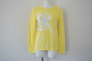 [ prompt decision ]ICEBERG Felix Iceberg ferric s lady's long sleeve knitted tops cotton rayon yellow color series Italy made [745001]