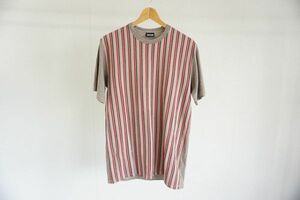 【即決】JOURNAL STANDARD ジャーナルスタンダード メンズ 半袖Tシャツ 前面ストライプ 薄茶系 サイズ:L【744199】