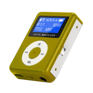 【中古品】【ゴールド】 長方形 スピーカー内蔵 液晶画面付き MP3 音楽 プレイヤー SDカード式