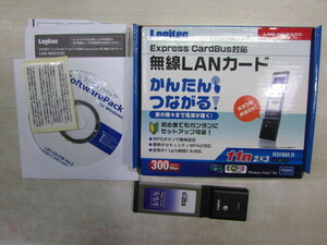 【YNW0378】★Logitec LAN-WN23/EC Express CardBus対応 11n/g/b 無線LANカード★中古品