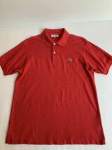 美品　CHEMISE　LACOSTE　ラコステ　綿100％　鹿の子　赤　メンズ　ポロシャツ　５ L.1212_画像9