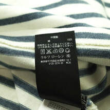 RRL ダブルアールエル BORDER BOATNECK TEE ボーダーボートネックTシャツ XS ブルー/ナチュラル Double RL 五分袖 トップス g6242_画像7