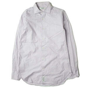 WILD LIFE TAILOR ワイルドライフテーラー canclini コットンワイドスプレッドカラーシャツ L(41) ラベンダー 長袖 カンクリーニ bt1029