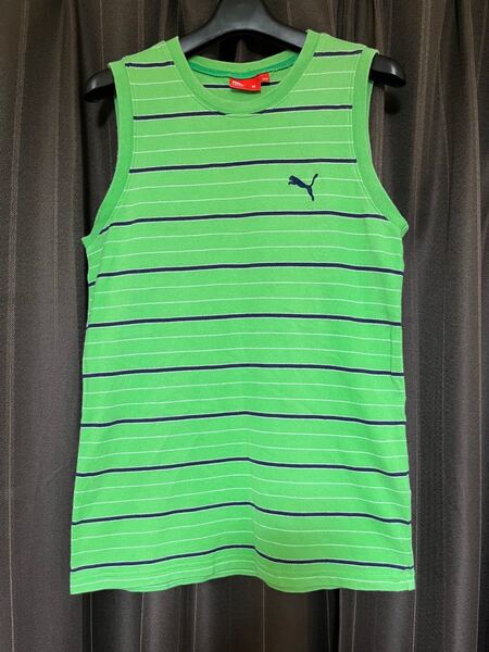 【PUMA プーマ タンクトップ ノースリーブ ボーダー サイズM(美品)】