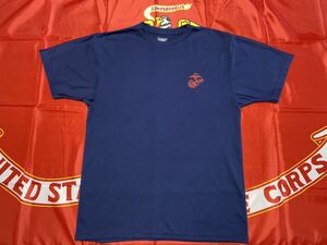 中古美品　made in USA USMC official 速乾Tシャツ　Mサイズ　NAVY