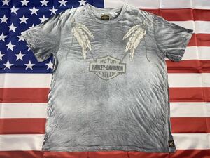 中古美品　made in USA HARLEY-DAVIDSON LIMITED EDITION TRUNKLTD製　コットンTシャツ Ｌサイズ グレー