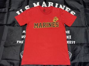 中古美品　made in USA USMC MARINES コットンTシャツ　MV sport製 Mサイズ　RED