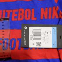 送料無料/新品/NIKE　サッカー　半袖Tシャツ/メンズMサイズ　紳士NIKE.FC　トップスロイヤルレッド155cm-176cm　ボーダー　ナイキ_画像3