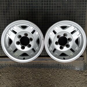 管理番号：Ｗ3-432【2本のみ】【15x7J 6x139.7 ET-20 ハブ107】トヨタ純正 ランクル70系等・店頭引取可能