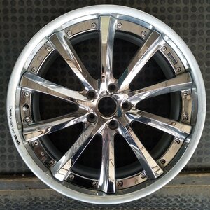 管理番号：W6-6【1本のみ】【20x8.5J 5x114.3 ET+45 ハブ73】WEDS kranze・日本製・アルファード等・メッキホイール・直接引取可