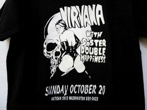 ビンテージ USA製anvilボディ ニルヴァーナNIRVANA TシャツM　NIRVANA with SISTER DOUBLE HAPPINESS　SUB POP